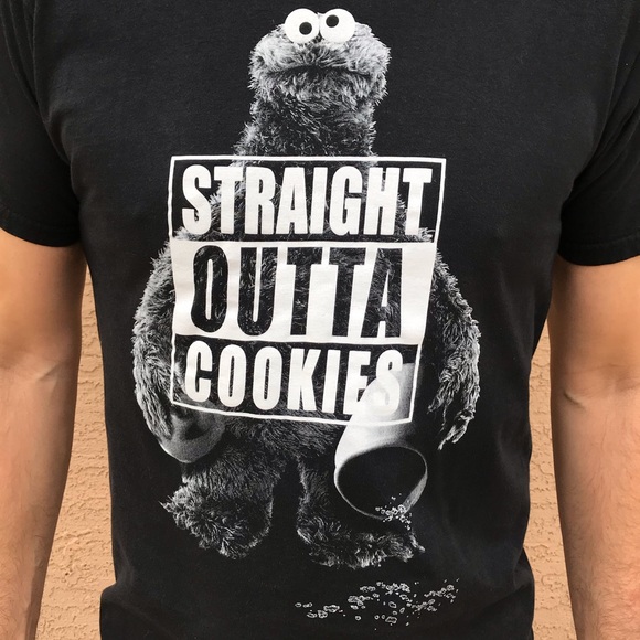 Sesame Street Other - Cookie Monster Straight Outta Cookies Black Tee